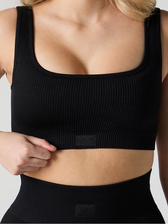 Sommer Ray Tops - Black Ribbed Crop workout top